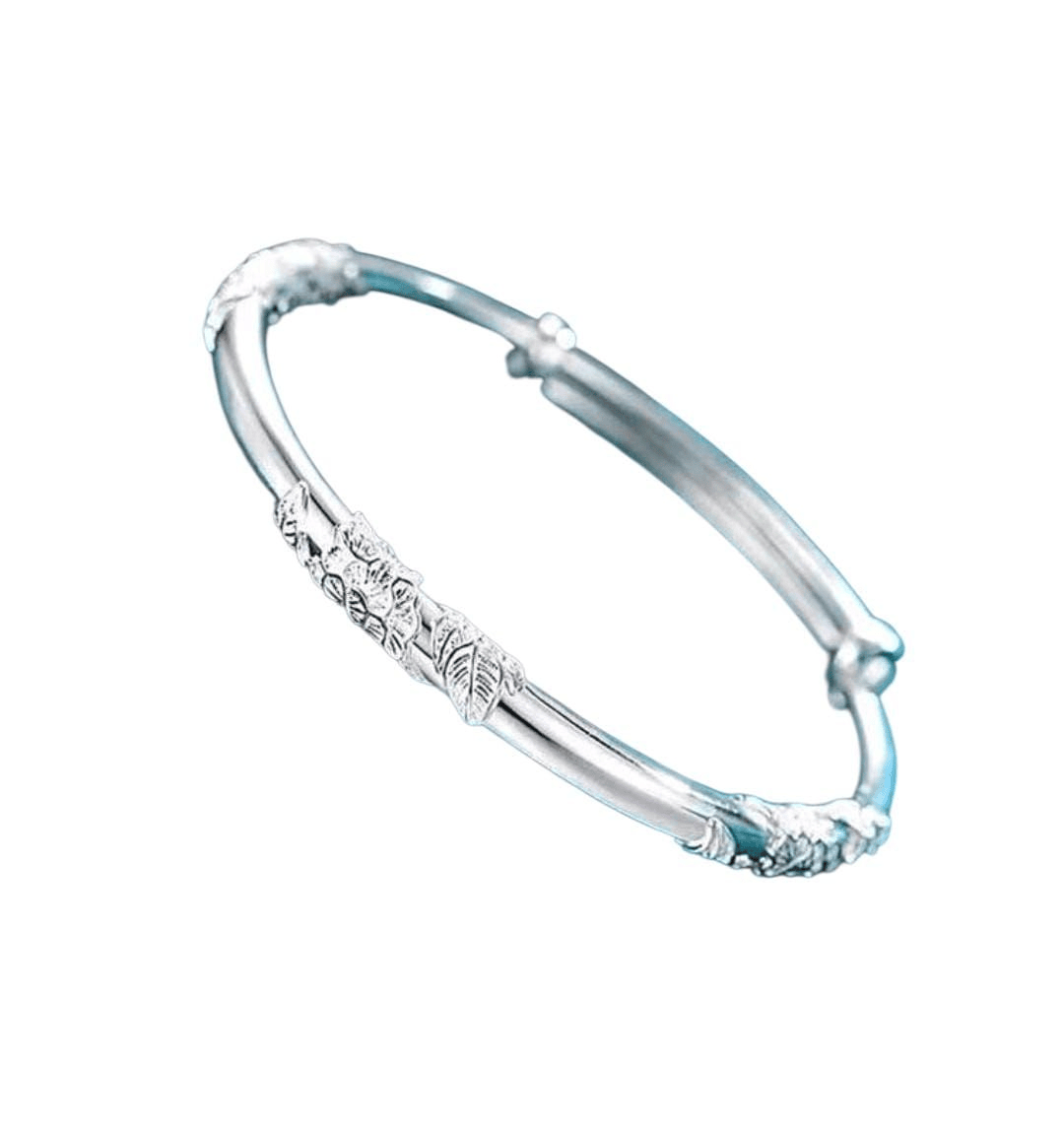 Silver Floral Bangle
