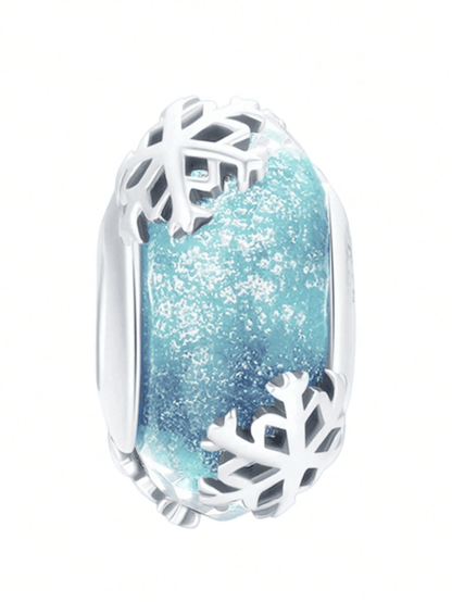 Arctic Shimmer Snowflake Glass Charm