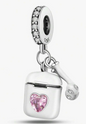 Pink Heart Pod Charm