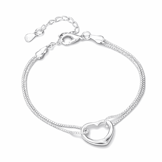 Heart Duo Bracelet and Necklace Set