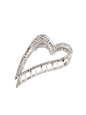 Elegant silver heart hair claw