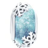 Arctic Shimmer Snowflake Glass Charm
