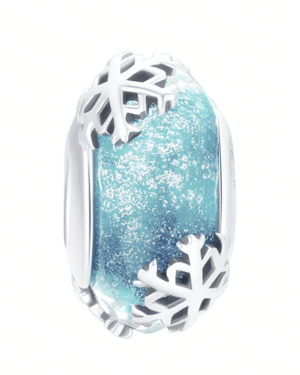 Arctic Shimmer Snowflake Glass Charm