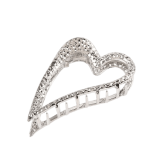 Elegant silver heart hair claw